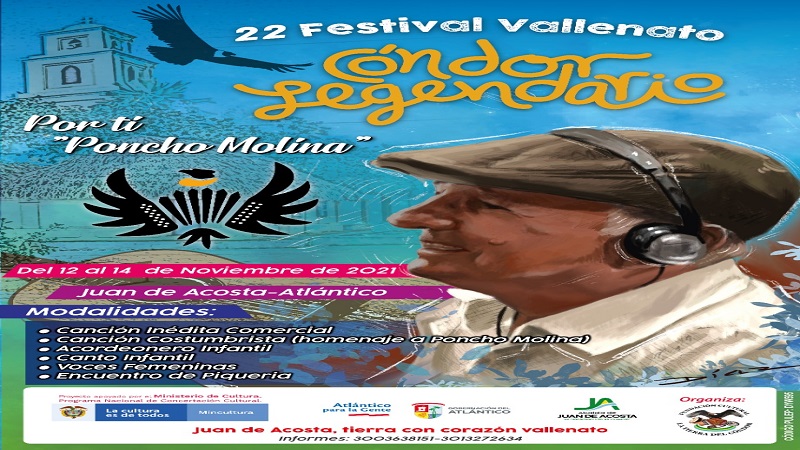 Presentan Afiche del 22 Festival Vallenato «Condor Legendario» de Juan de Acosta-