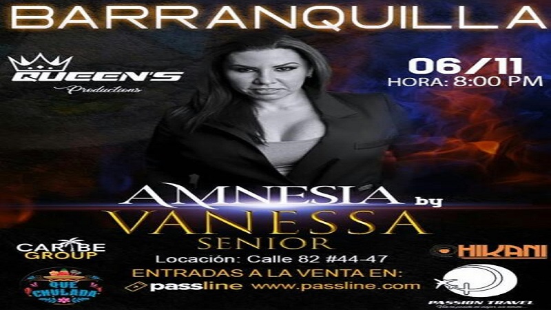 La humorista Vanessa Senior con su espectáculo  «AMNESIA BY VANESSA SENIOR», en Barranquilla.