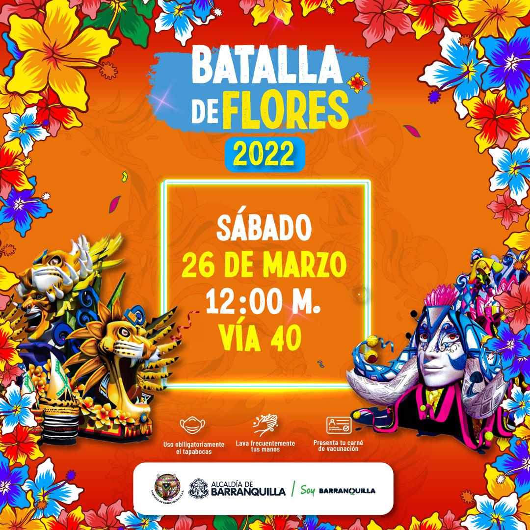 Hoy la gran Batalla de Flores del Carnaval de Barranquilla 2022