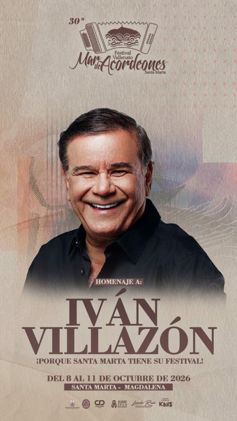 Iván Villazón, homenajeado en la edición número 30 del Festival Vallenato Mar de Acordeones, que se realizará en Santa Marta.